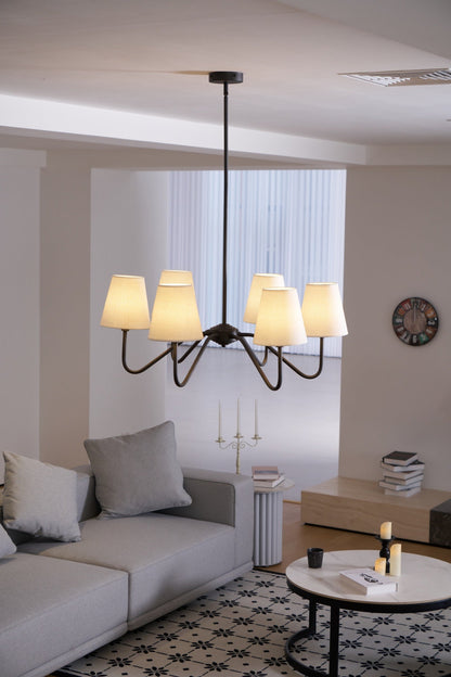 Lumos Black Chandelier - Elegant Design with Adjustable Height & LED L