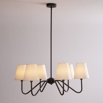 Lumos Black Chandelier - Elegant Design with Adjustable Height & LED L