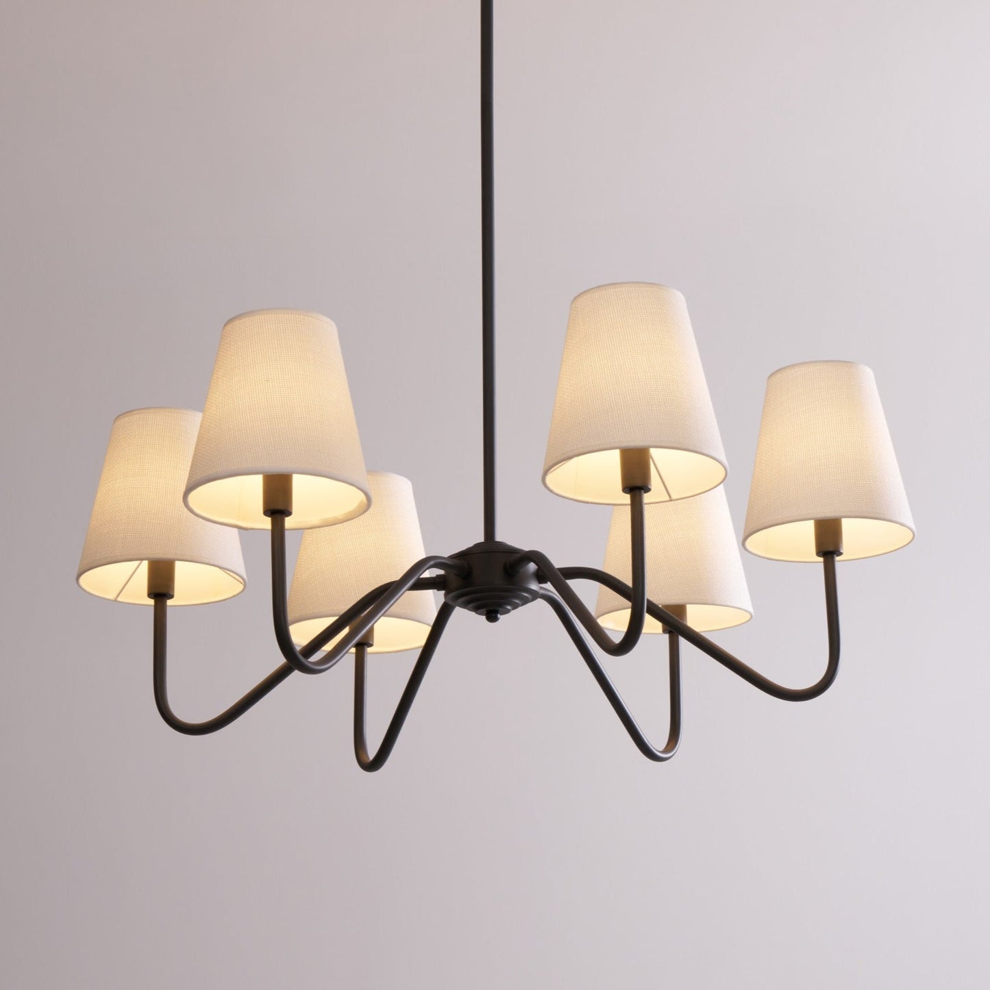 Lumos Black Chandelier - Elegant Design with Adjustable Height & LED L