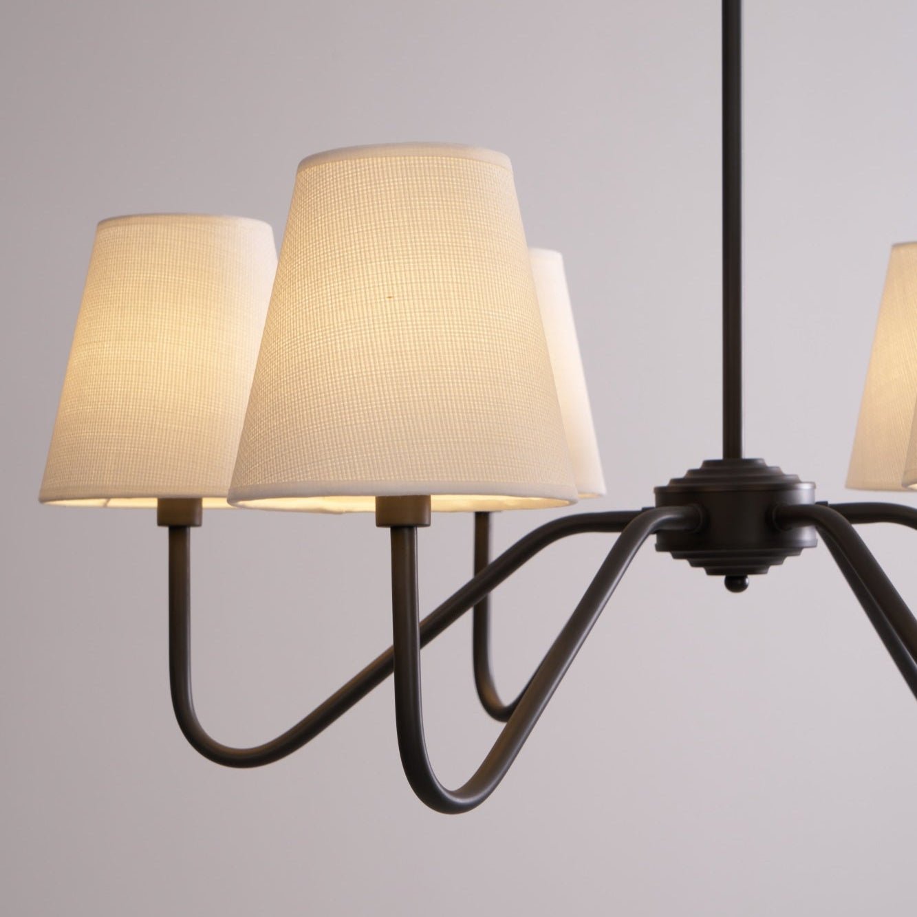 Lumos Black Chandelier - Elegant Design with Adjustable Height & LED L