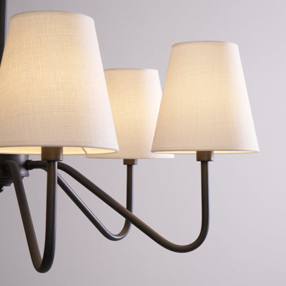 Lumos Black Chandelier - Elegant Design with Adjustable Height & LED L