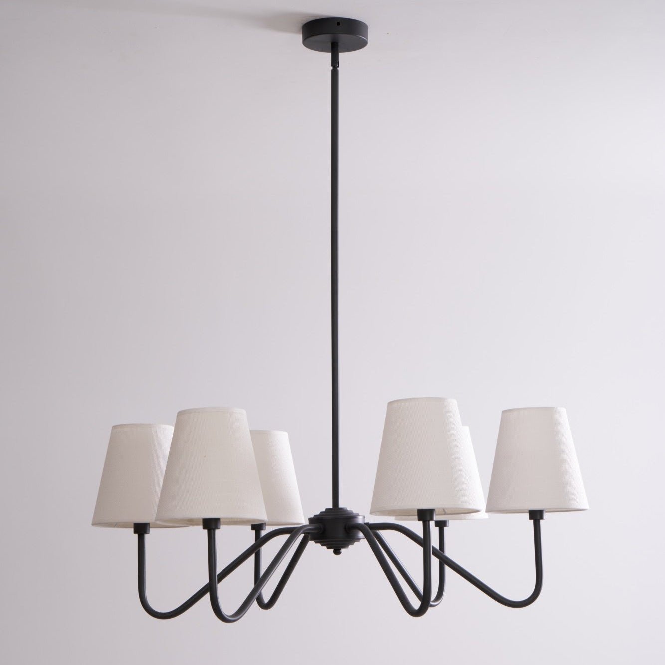 Lumos Black Chandelier - Elegant Design with Adjustable Height & LED L