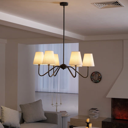 Lumos Black Chandelier - Elegant Design with Adjustable Height & LED L