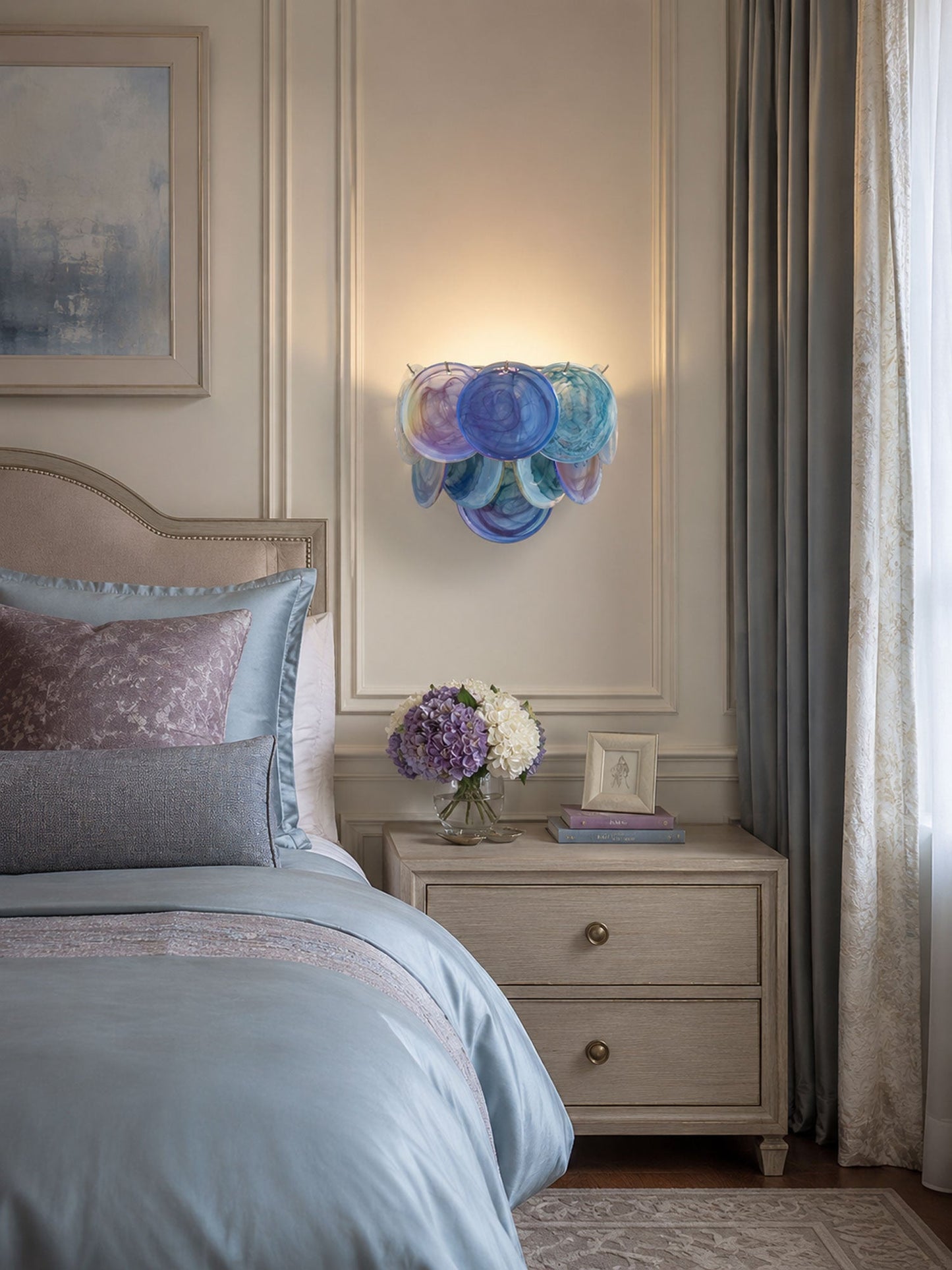 Lunaria Disc Glass Wall Lamp - Elegant Design with LED Lighting & Adju
