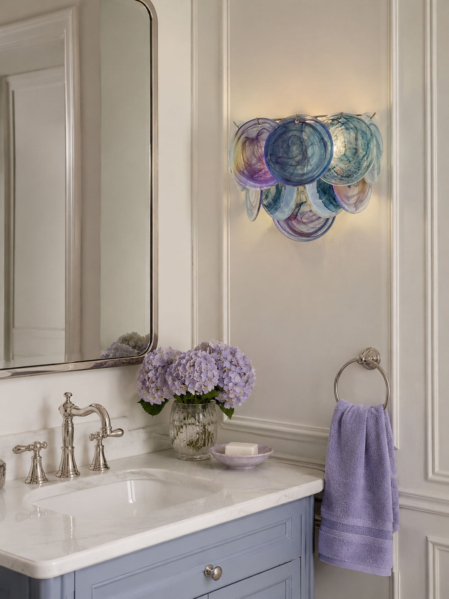 Lunaria Disc Glass Wall Lamp - Elegant Design with LED Lighting & Adju