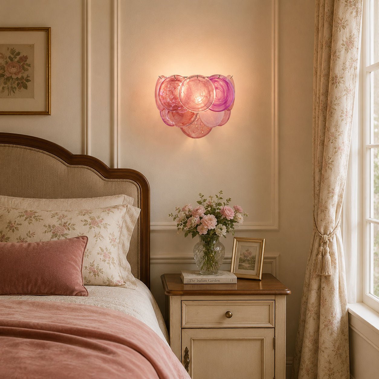 Lunaria Disc Glass Wall Lamp - Elegant Design with LED Lighting & Adju