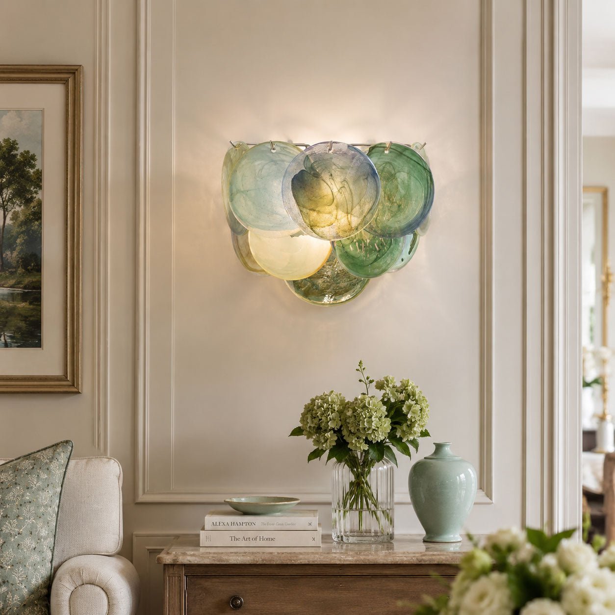 Lunaria Disc Glass Wall Lamp - Elegant Design with LED Lighting & Adju