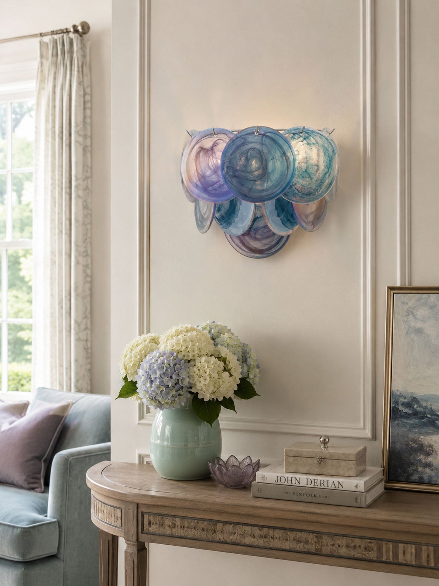 Lunaria Disc Glass Wall Lamp - Elegant Design with LED Lighting & Adju
