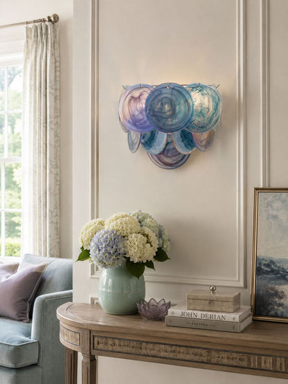 Lunaria Disc Glass Wall Lamp - Elegant Design with LED Lighting & Adju