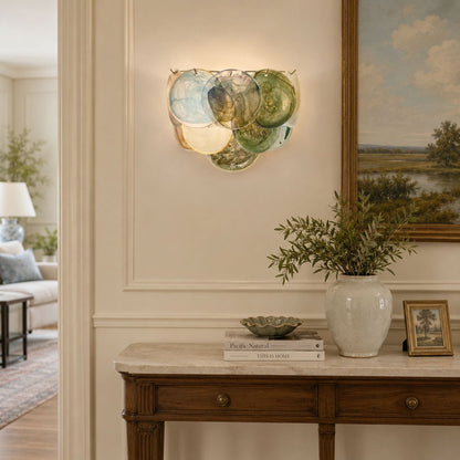 Lunaria Disc Glass Wall Lamp - Elegant Design with LED Lighting & Adju