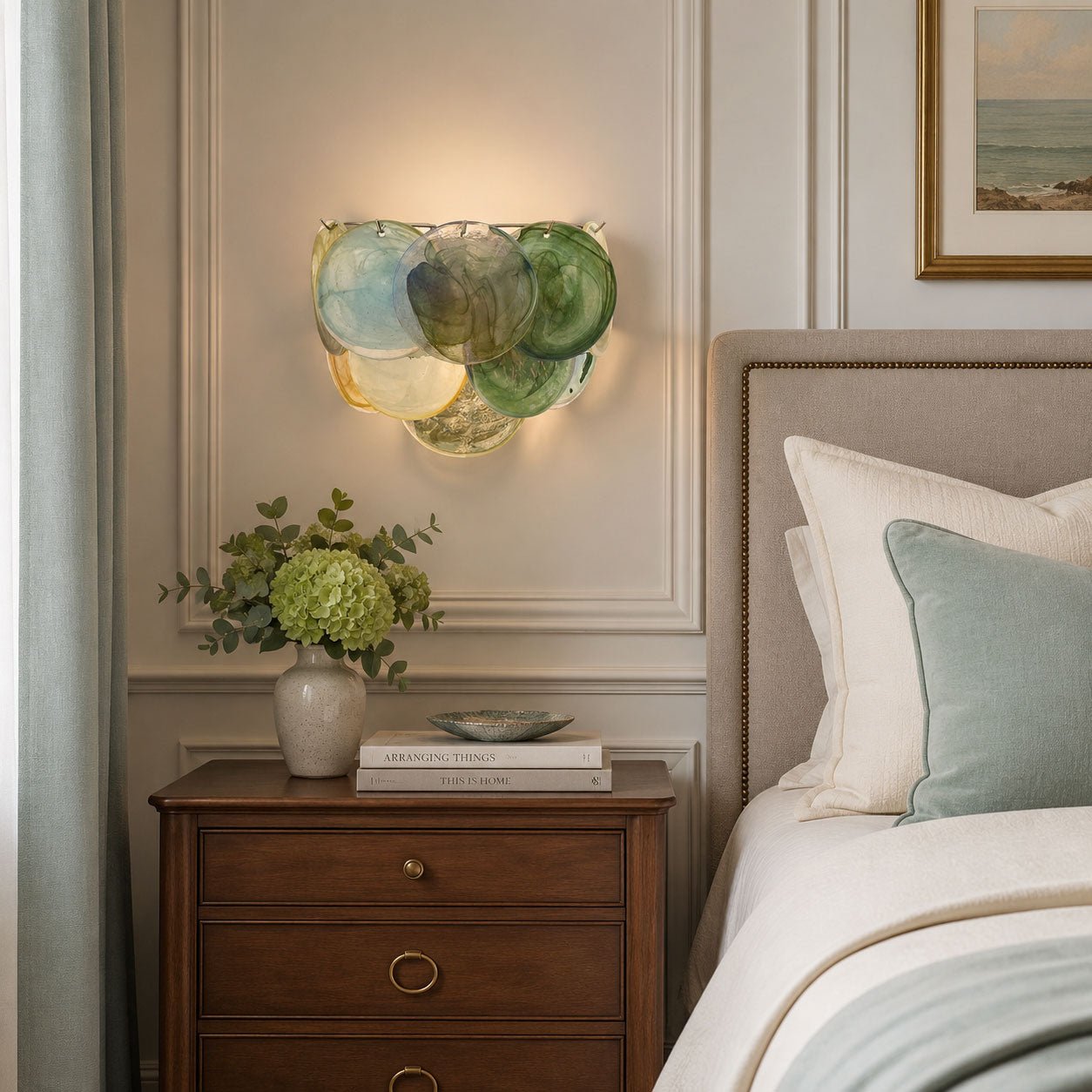 Lunaria Disc Glass Wall Lamp - Elegant Design with LED Lighting & Adju