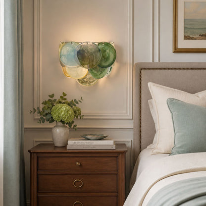 Lunaria Disc Glass Wall Lamp - Elegant Design with LED Lighting & Adju