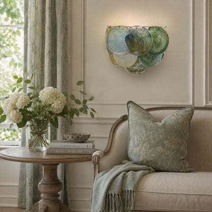Lunaria Disc Glass Wall Lamp - Elegant Design with LED Lighting & Adju