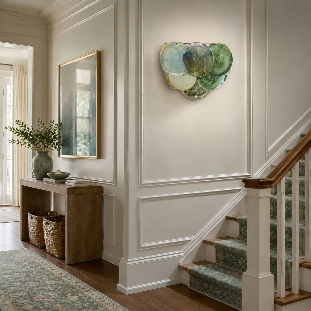 Lunaria Disc Glass Wall Lamp - Elegant Design with LED Lighting & Adju
