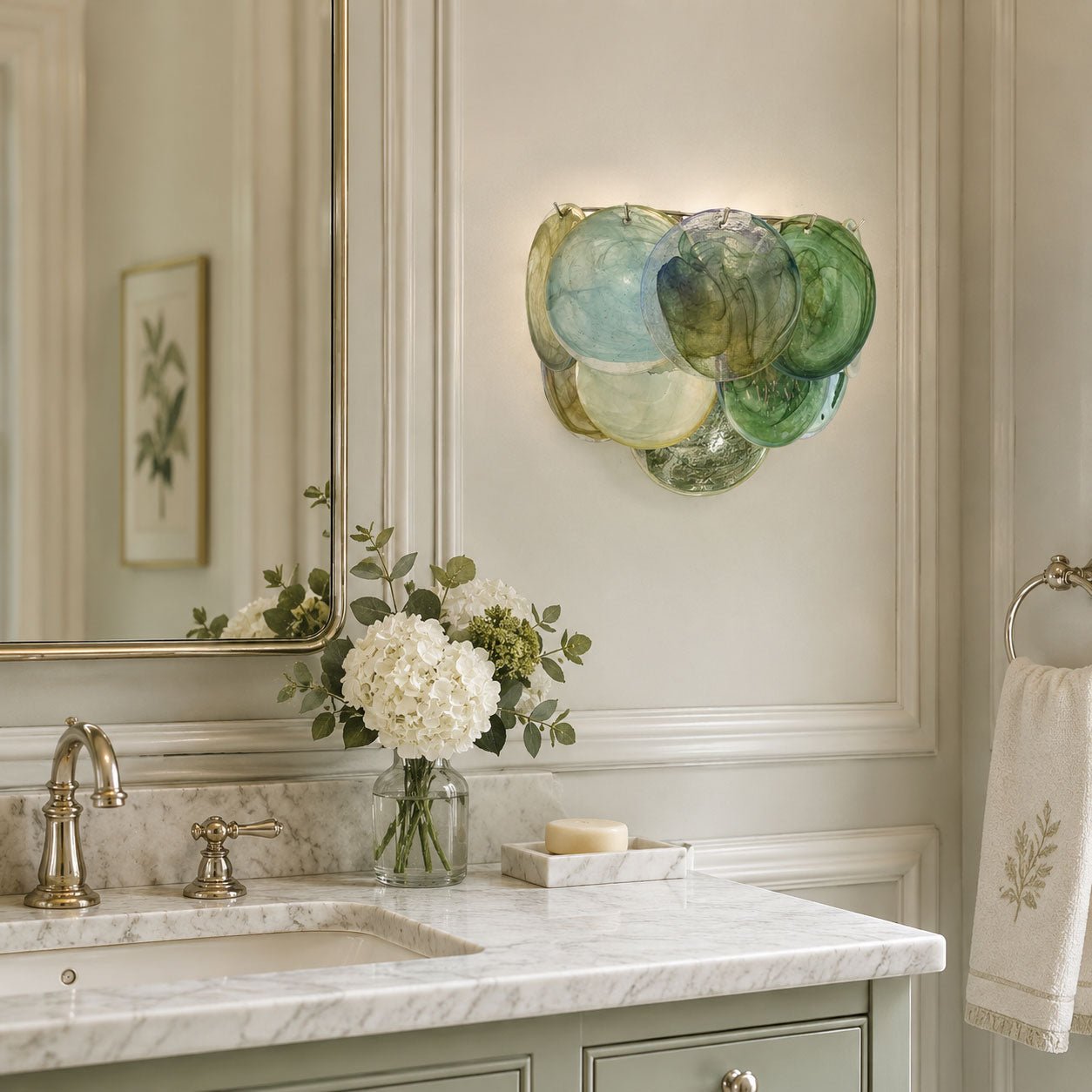 Lunaria Disc Glass Wall Lamp - Elegant Design with LED Lighting & Adju