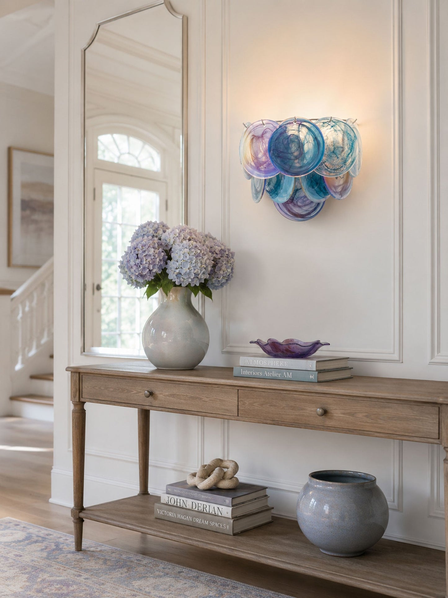Lunaria Disc Glass Wall Lamp - Elegant Design with LED Lighting & Adju