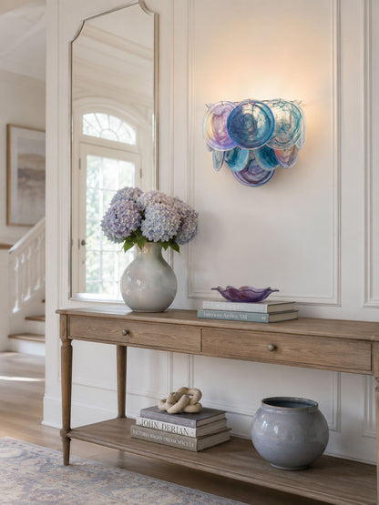 Lunaria Disc Glass Wall Lamp - Elegant Design with LED Lighting & Adju