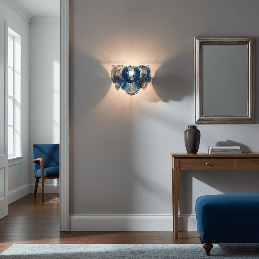 Lunaria Disc Glass Wall Lamp - Elegant Design with LED Lighting & Adju