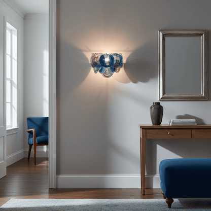 Lunaria Disc Glass Wall Lamp - Elegant Design with LED Lighting & Adju