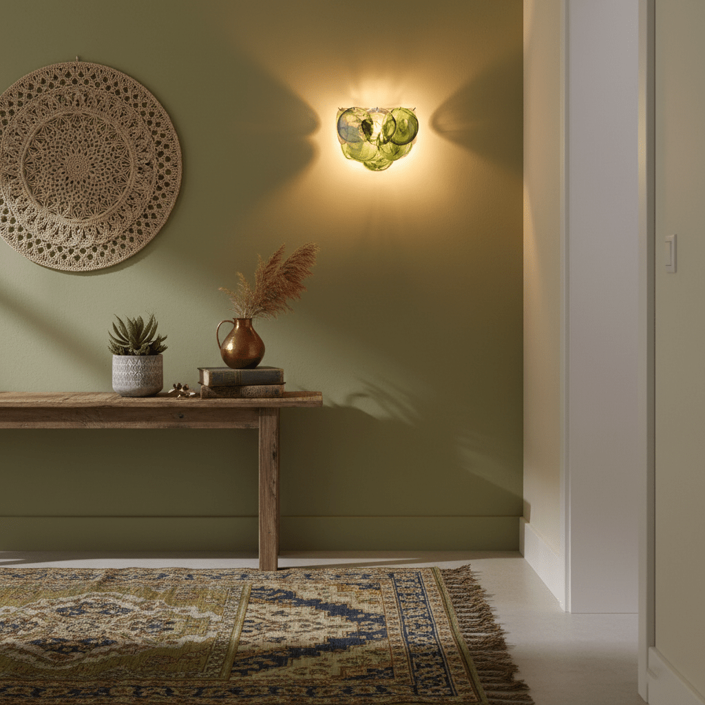 Lunaria Disc Glass Wall Lamp - Elegant Design with LED Lighting & Adju