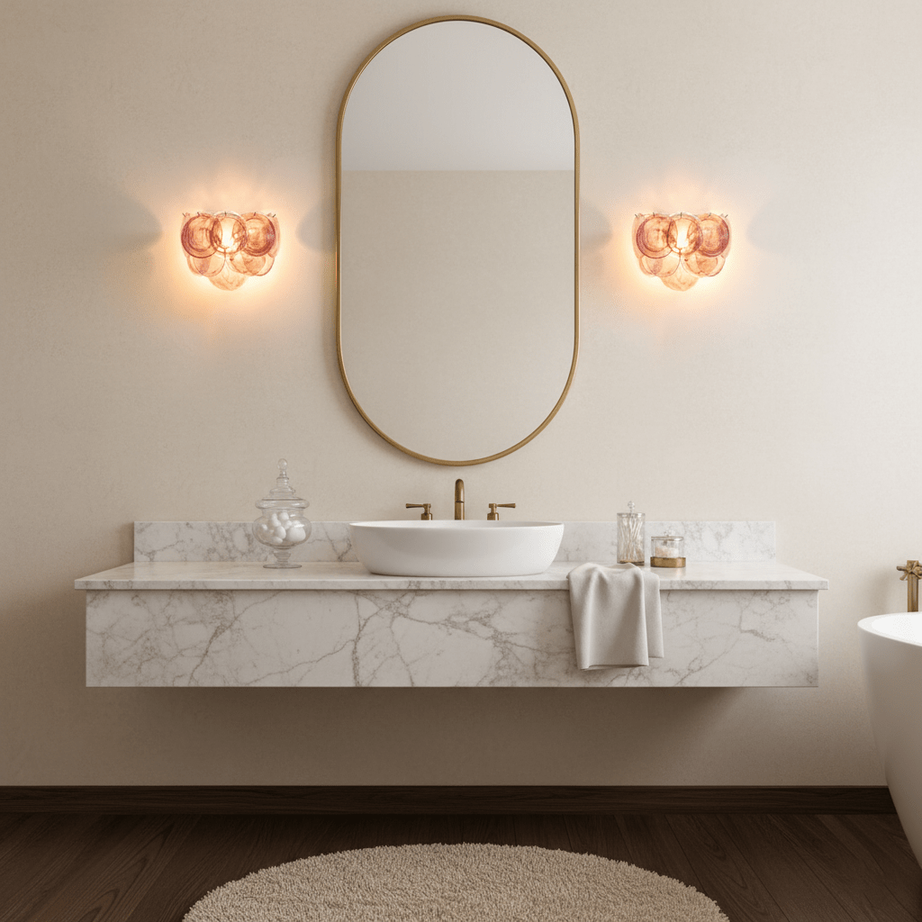 Lunaria Disc Glass Wall Lamp - Elegant Design with LED Lighting & Adju