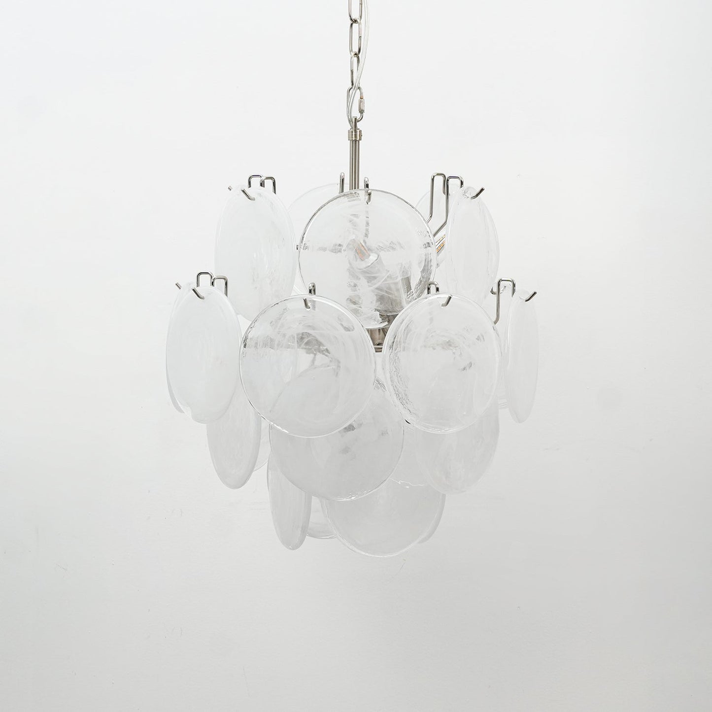 Lunaria Disc Glass Chandelier - Elegant Design with Adjustable Height