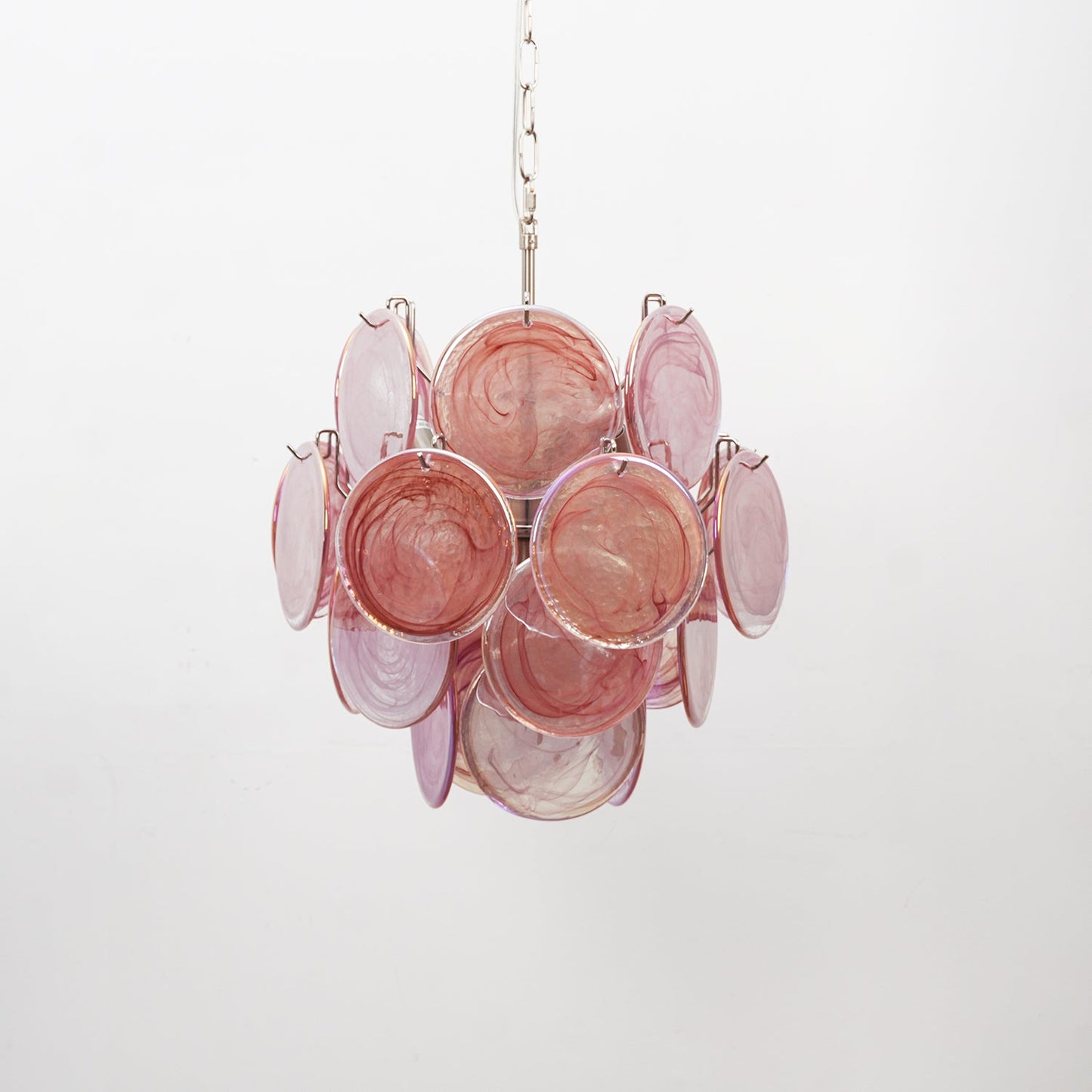 Lunaria Disc Glass Chandelier - Elegant Design with Adjustable Height