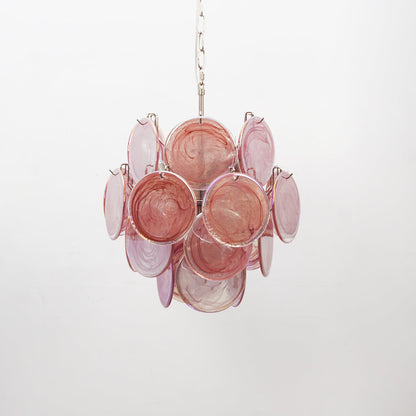 Lunaria Disc Glass Chandelier - Elegant Design with Adjustable Height