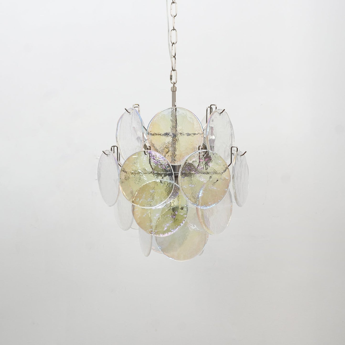 Lunaria Disc Glass Chandelier - Elegant Design with Adjustable Height