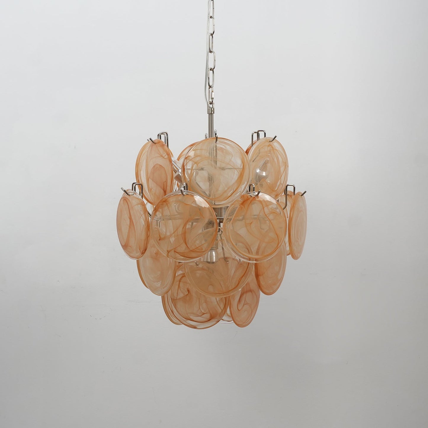 Lunaria Disc Glass Chandelier - Elegant Design with Adjustable Height