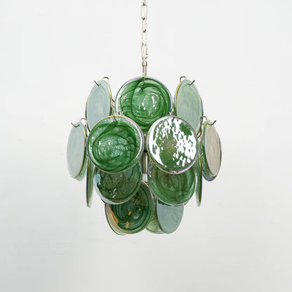 Lunaria Disc Glass Chandelier - Elegant Design with Adjustable Height