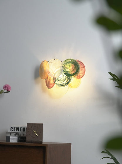 Lunaria Disc Glass Wall Lamp - Elegant Design with LED Lighting & Adju