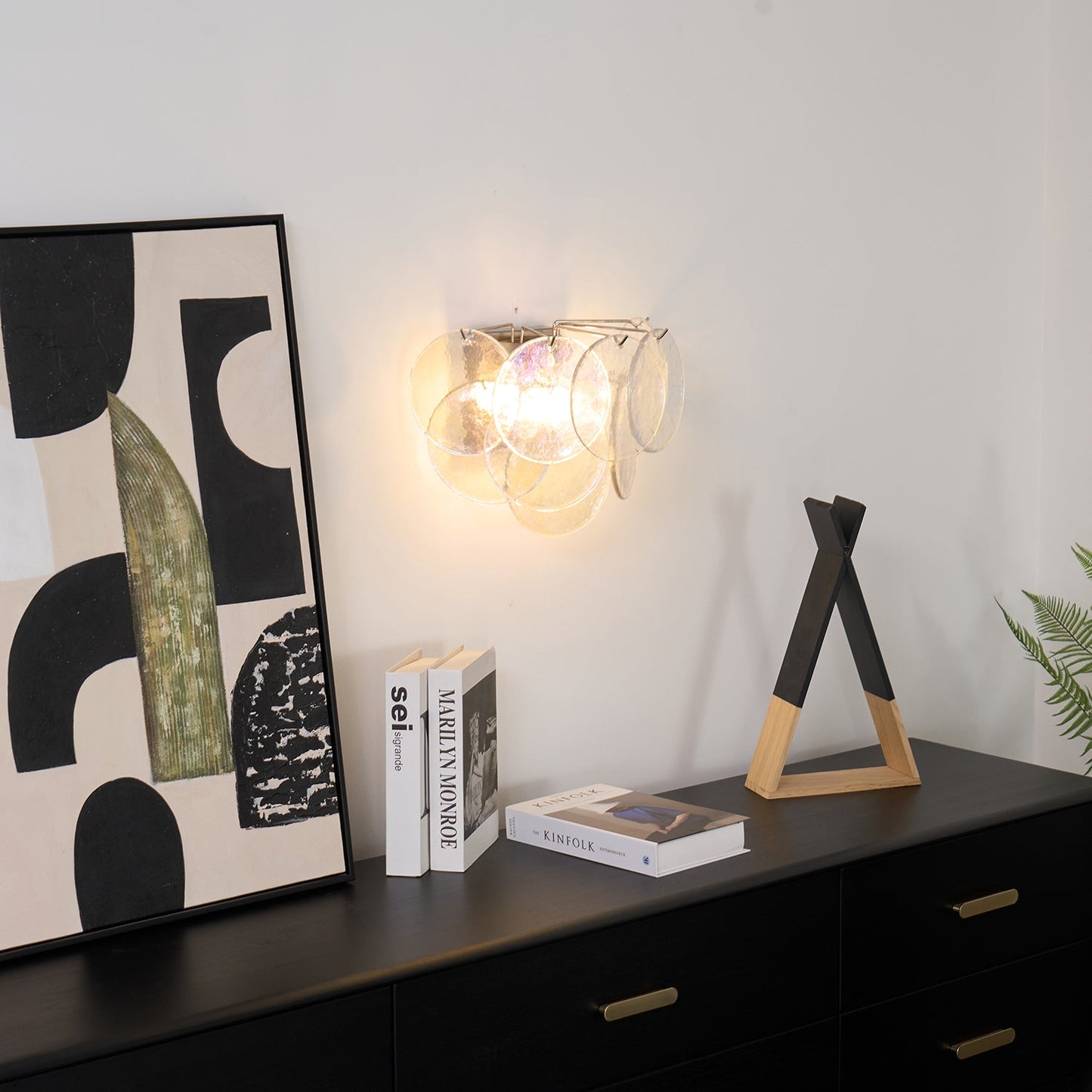 Lunaria Disc Glass Wall Lamp - Elegant Design with LED Lighting & Adju