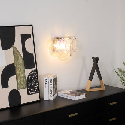 Lunaria Disc Glass Wall Lamp - Elegant Design with LED Lighting & Adju