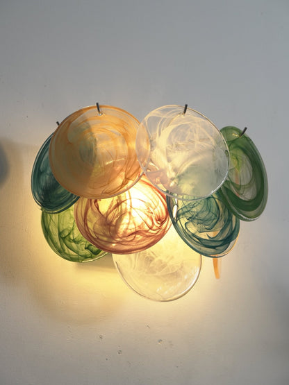 Lunaria Disc Glass Wall Lamp - Elegant Design with LED Lighting & Adju