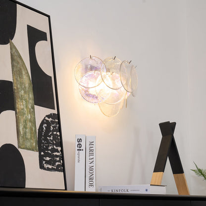 Lunaria Disc Glass Wall Lamp - Elegant Design with LED Lighting & Adju
