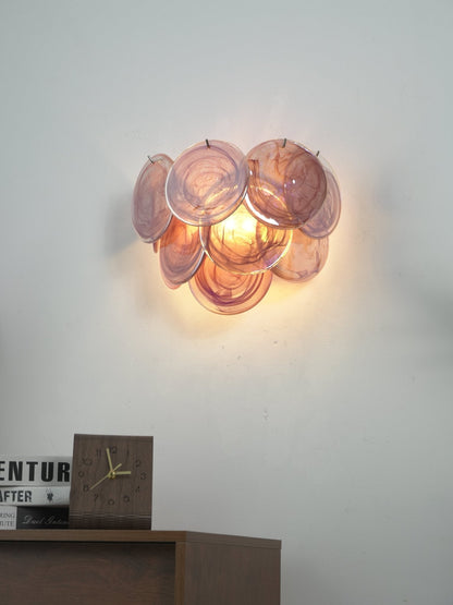 Lunaria Disc Glass Wall Lamp - Elegant Design with LED Lighting & Adju