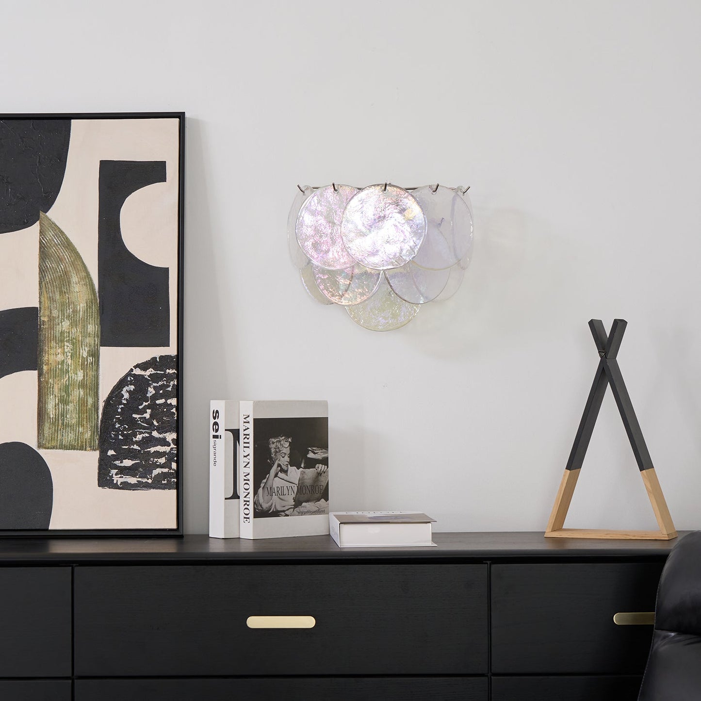 Lunaria Disc Glass Wall Lamp - Elegant Design with LED Lighting & Adju