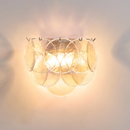 Lunaria Disc Glass Wall Lamp - Elegant Design with LED Lighting & Adju
