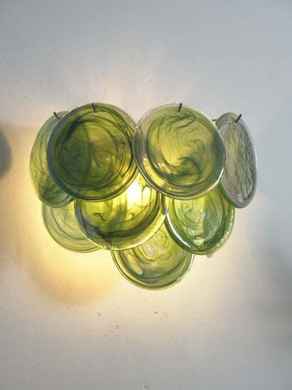 Lunaria Disc Glass Wall Lamp - Elegant Design with LED Lighting & Adju