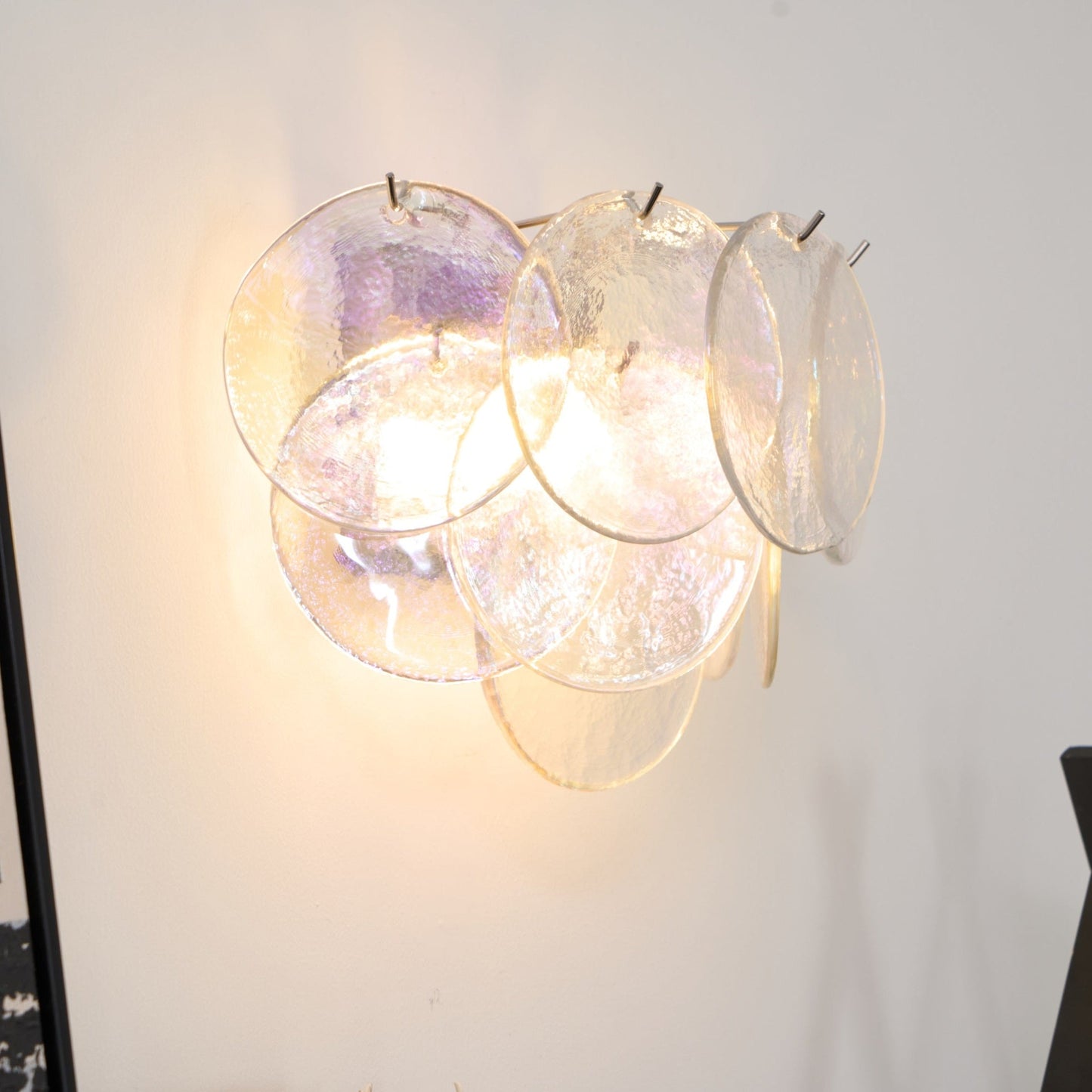 Lunaria Disc Glass Wall Lamp - Elegant Design with LED Lighting & Adju
