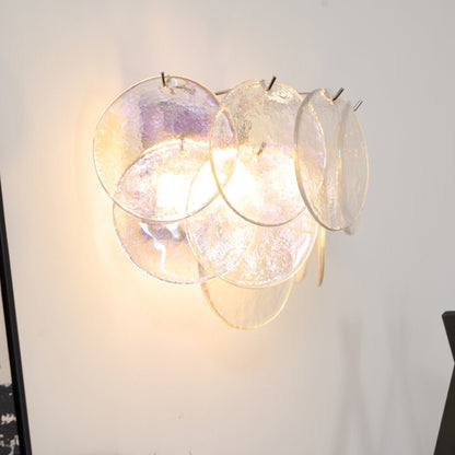 Lunaria Disc Glass Wall Lamp - Elegant Design with LED Lighting & Adju
