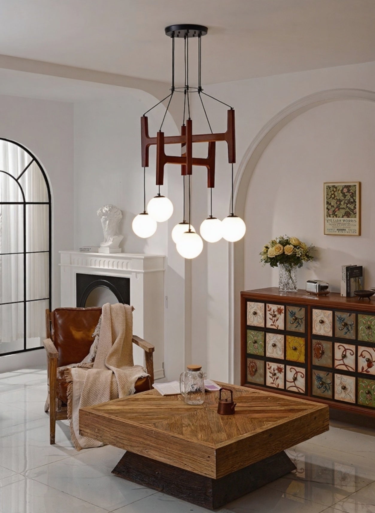 Lunna Orb Chandelier - Modern Design with Adjustable Height & LED Ligh
