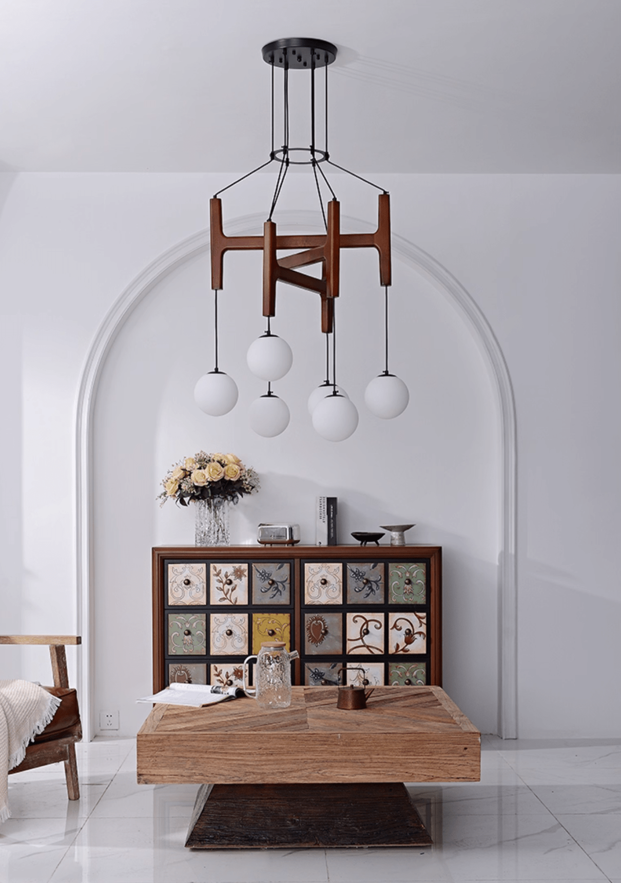Lunna Orb Chandelier - Modern Design with Adjustable Height & LED Ligh