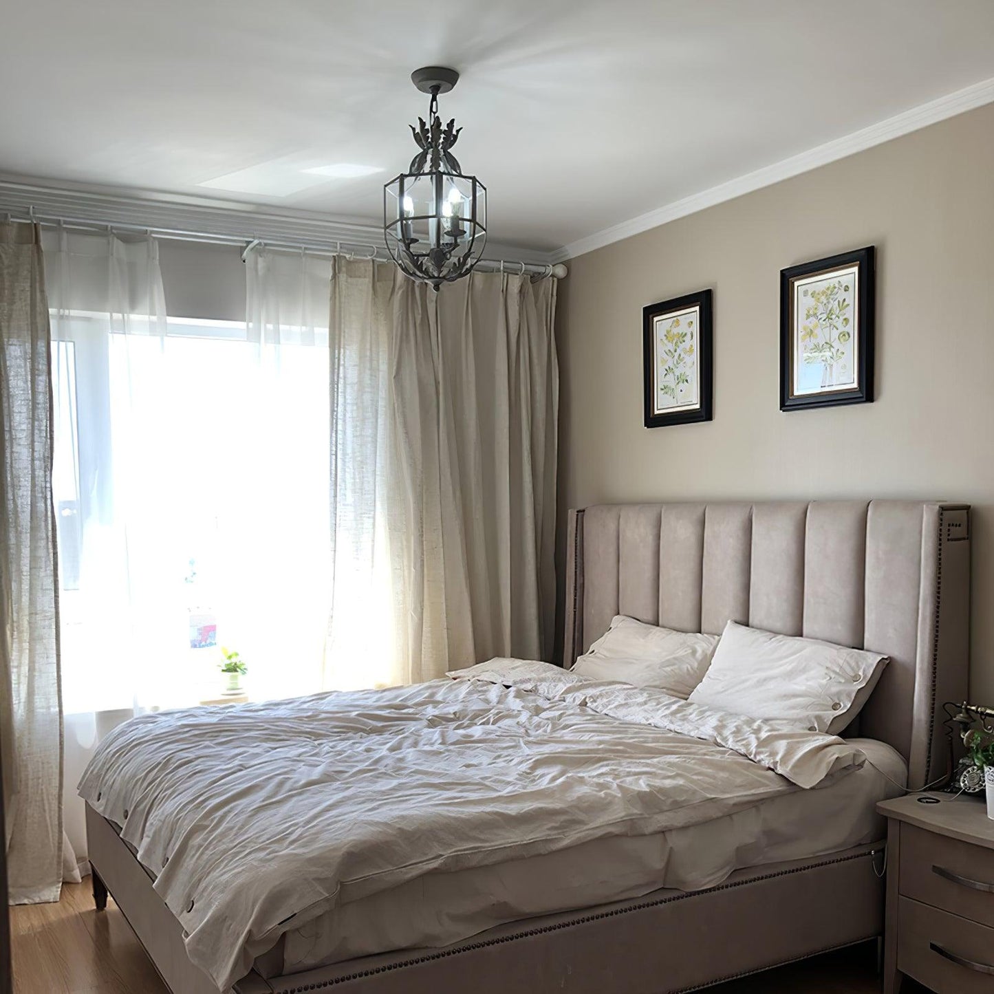 Lustre Retro Cage Chandelier - Vintage Design with Adjustable Height