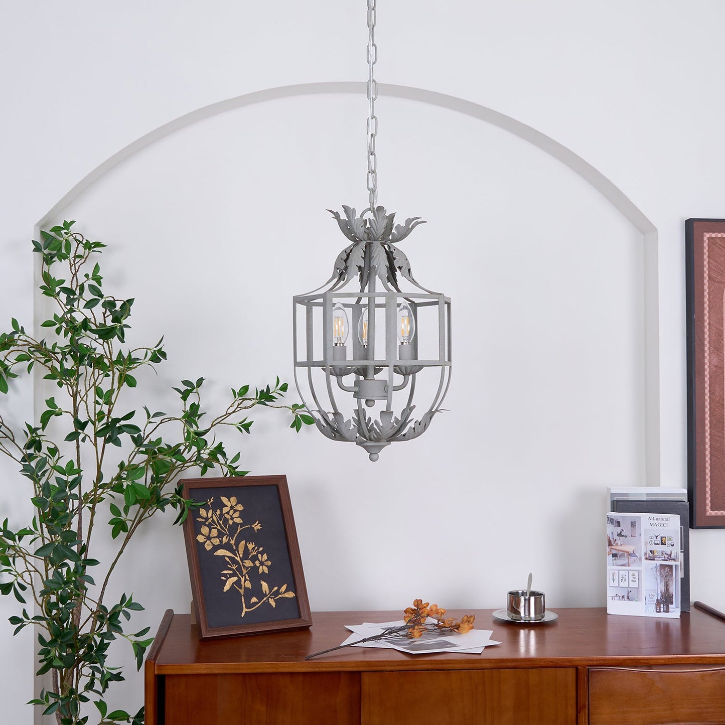 Lustre Retro Cage Chandelier - Vintage Design with Adjustable Height