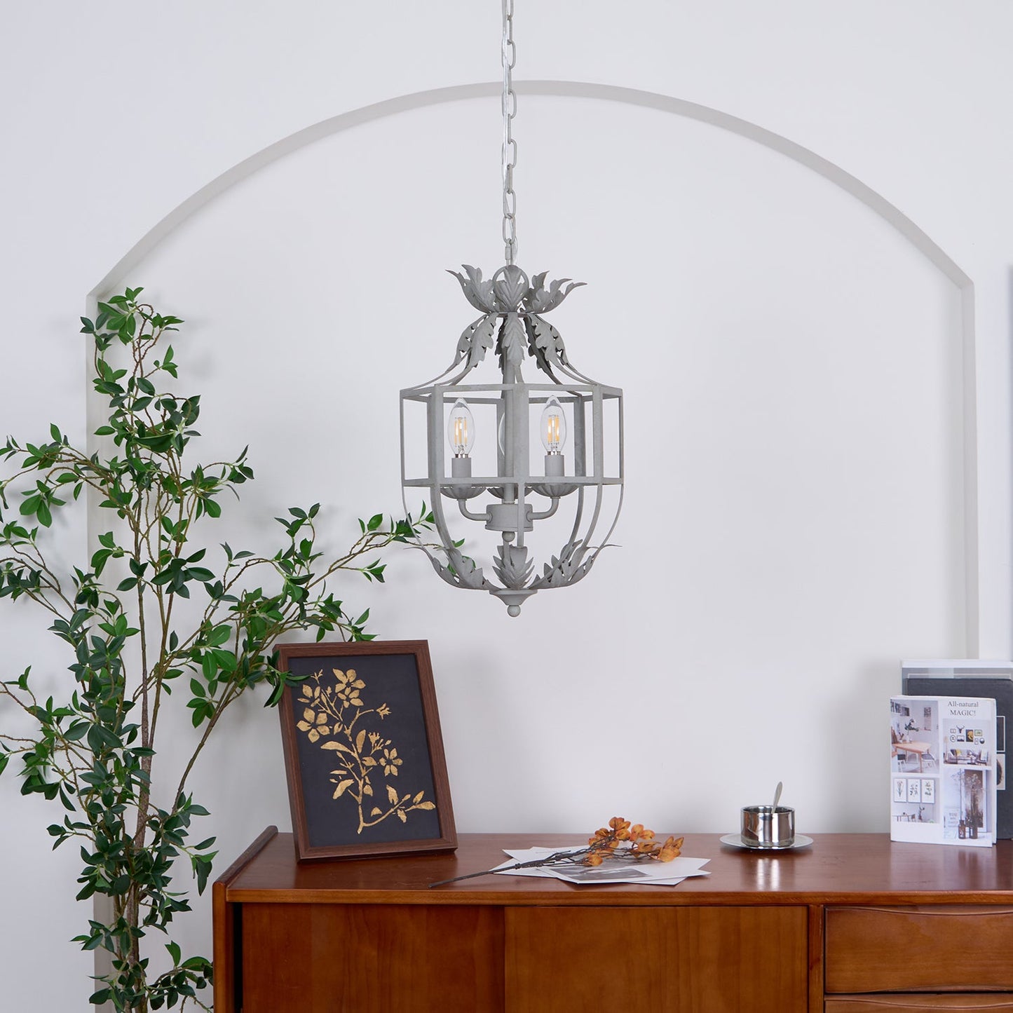 Lustre Retro Cage Chandelier - Vintage Design with Adjustable Height