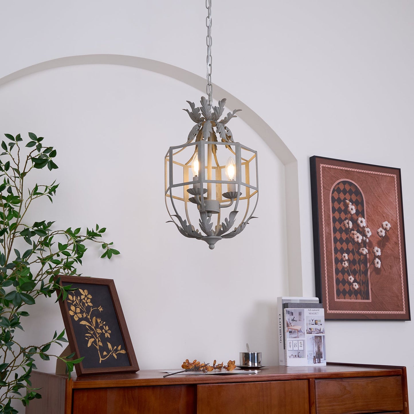 Lustre Retro Cage Chandelier - Vintage Design with Adjustable Height