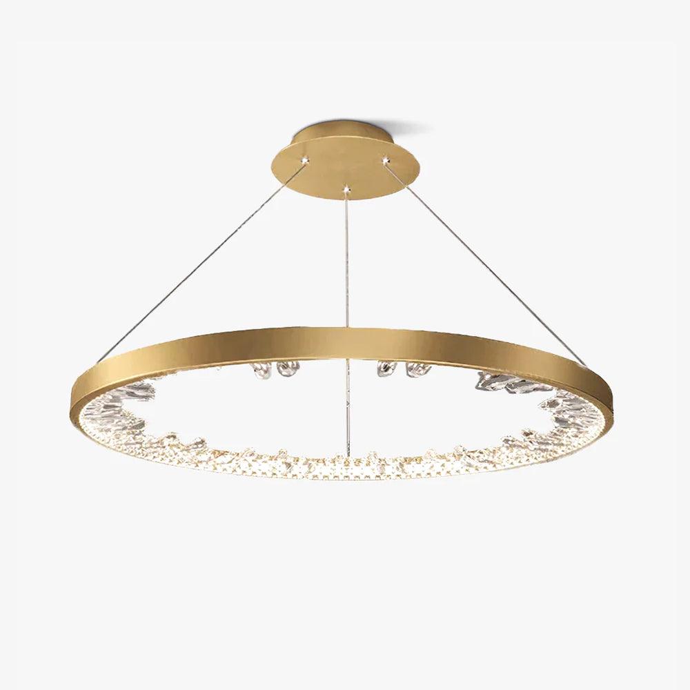 Luxury Circle Crystal Chandelier - Elegant Design, Adjustable Height