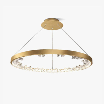 Luxury Circle Crystal Chandelier - Elegant Design, Adjustable Height
